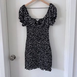 Black Flower Pattern Dress